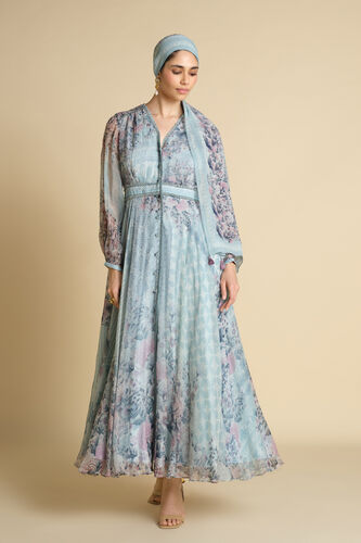 Juri Printed Stole - Powder Blue, Powder Blue, image 2